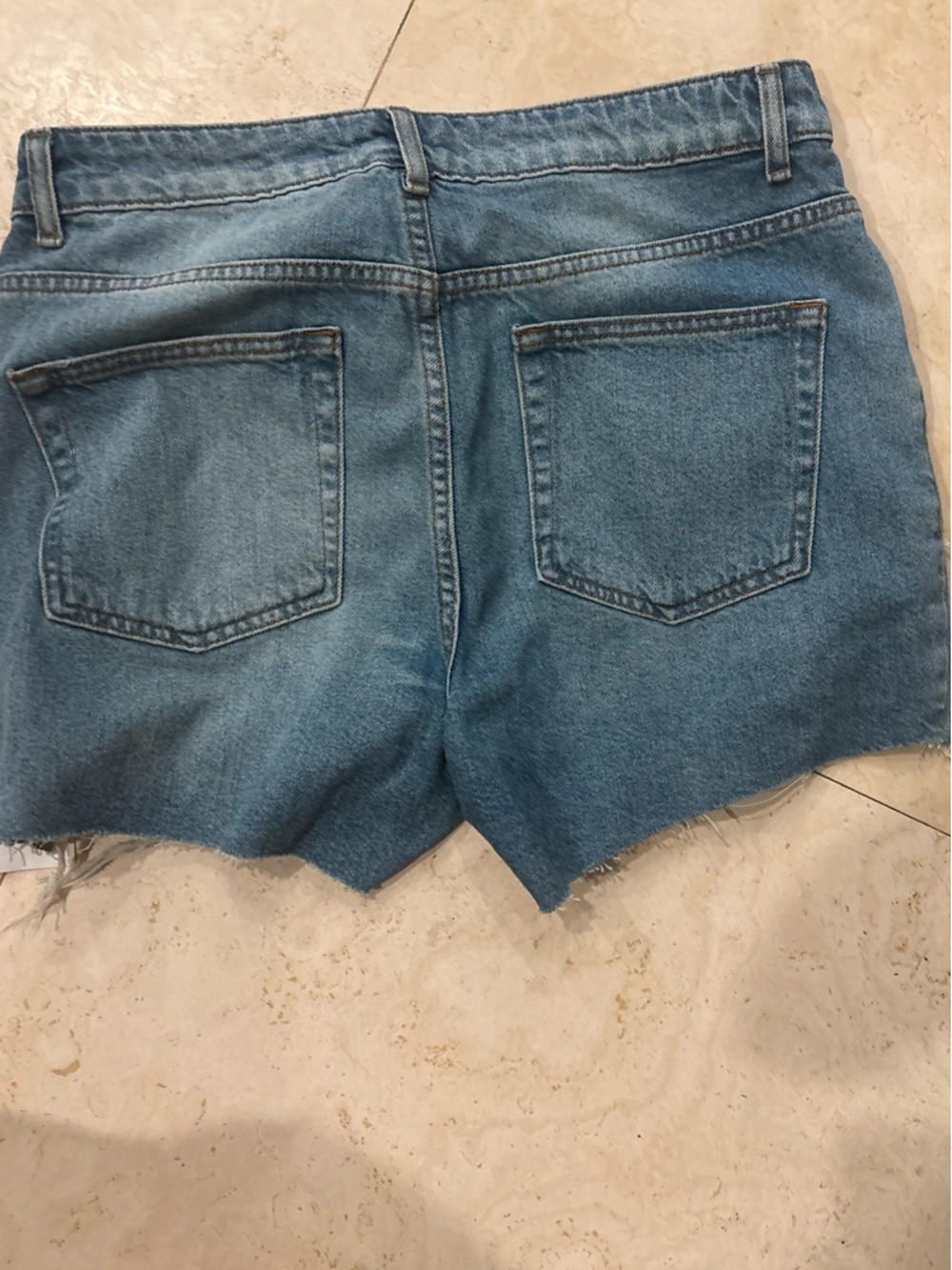 Classic High-Waist Denim Cutoff Shorts - Light Blue